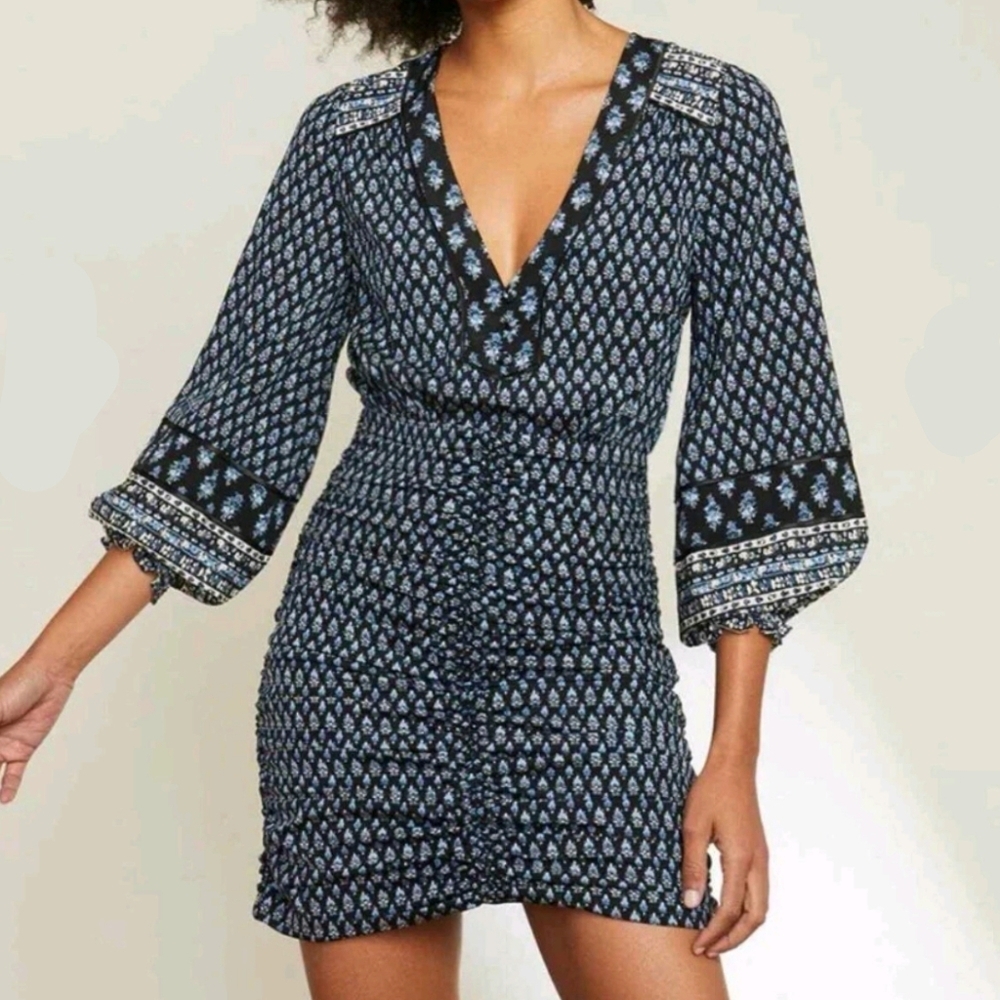 Veronica Beard Zaria Floral Print Mini Dress